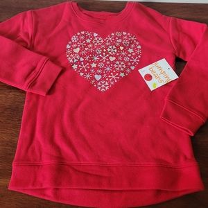 Girls red Holiday fleece sweatshirt Size 5